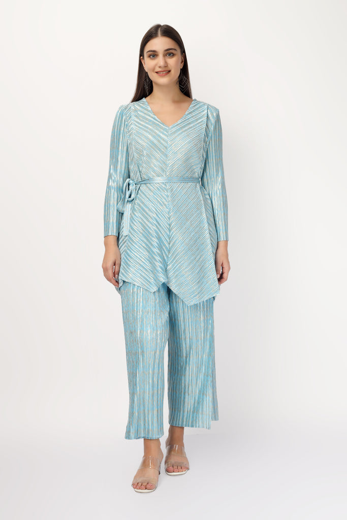 Metallic Pleated Co-ord Set