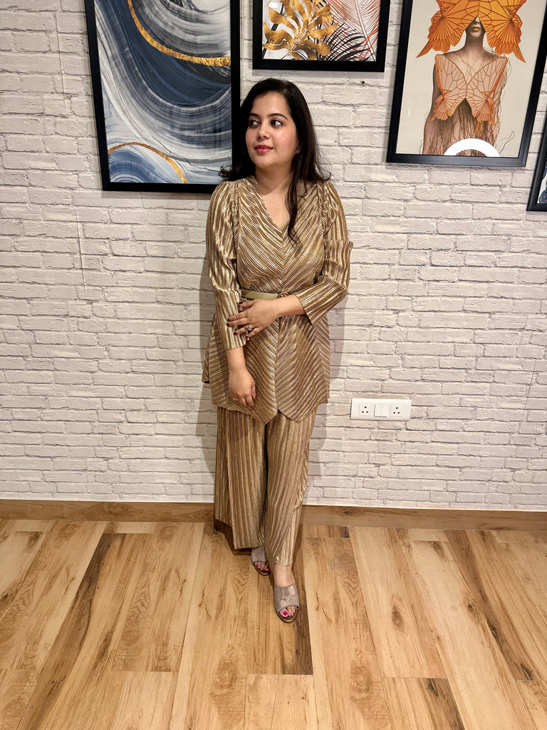 Metallic Pleated Co-ord Set