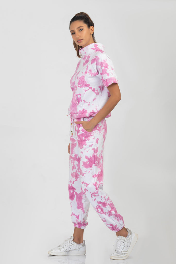 Pink tie dye online playboy sweatpants