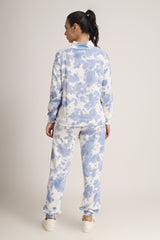 Tie-Dye Jogger Set in Blue Color-Full Sleeves