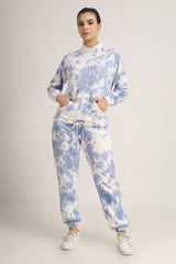 Tie-Dye Jogger Set in Blue Color-Full Sleeves